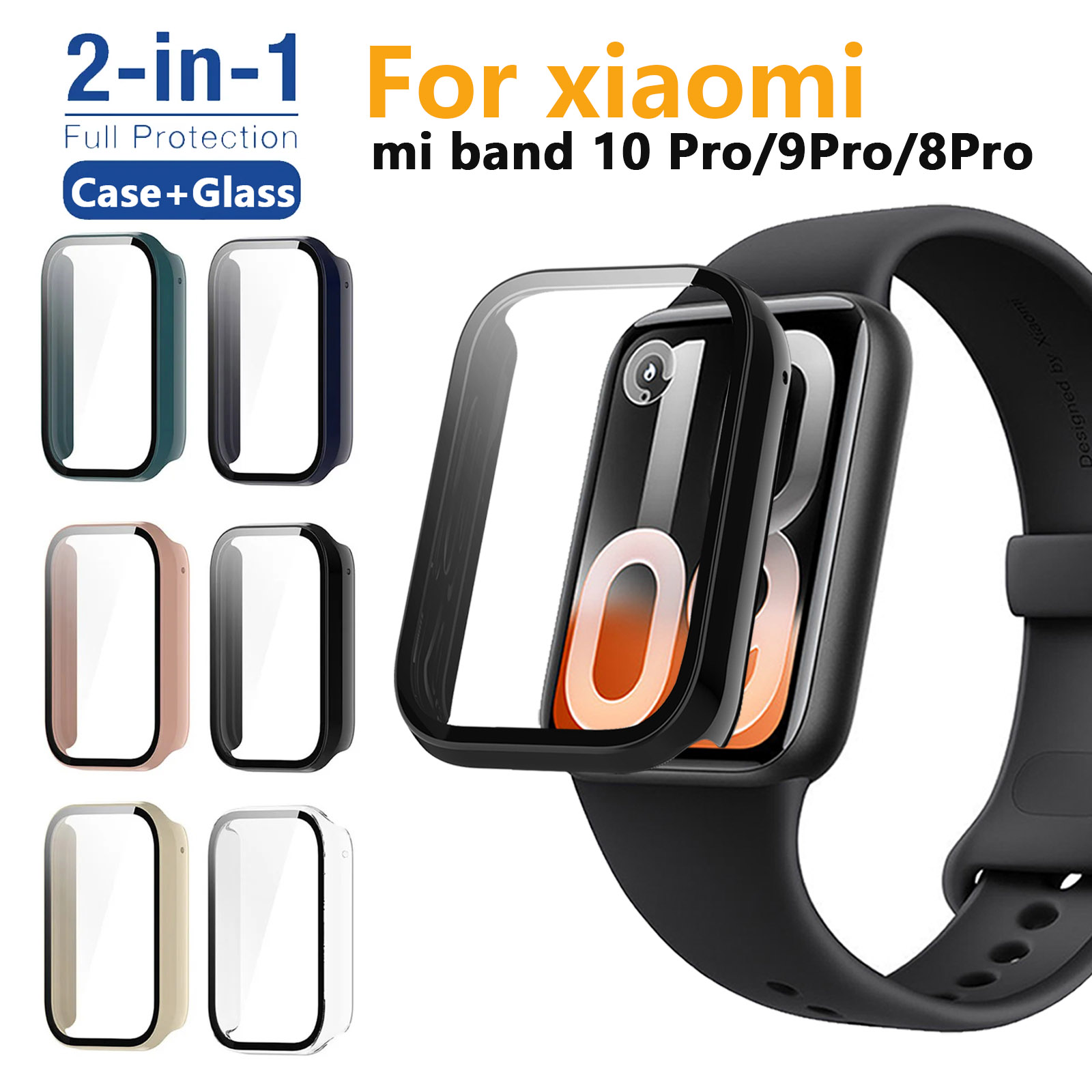 Smartwatch Watches Xiaomi - Xiaomi Mi Band 10 Proスマートウォッチ用ケース+ガラス 全面保護スクリーンプロテクター