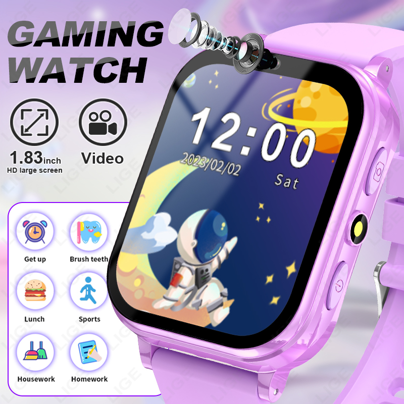 Smartwatch Digital Watches For Girls - LIGE 子供デジタルスマートウォッチ学生子供 LED 懐中電灯オーディオストーリービデオカメラパズルゲームスマートウォッチ男の子女の子時計
