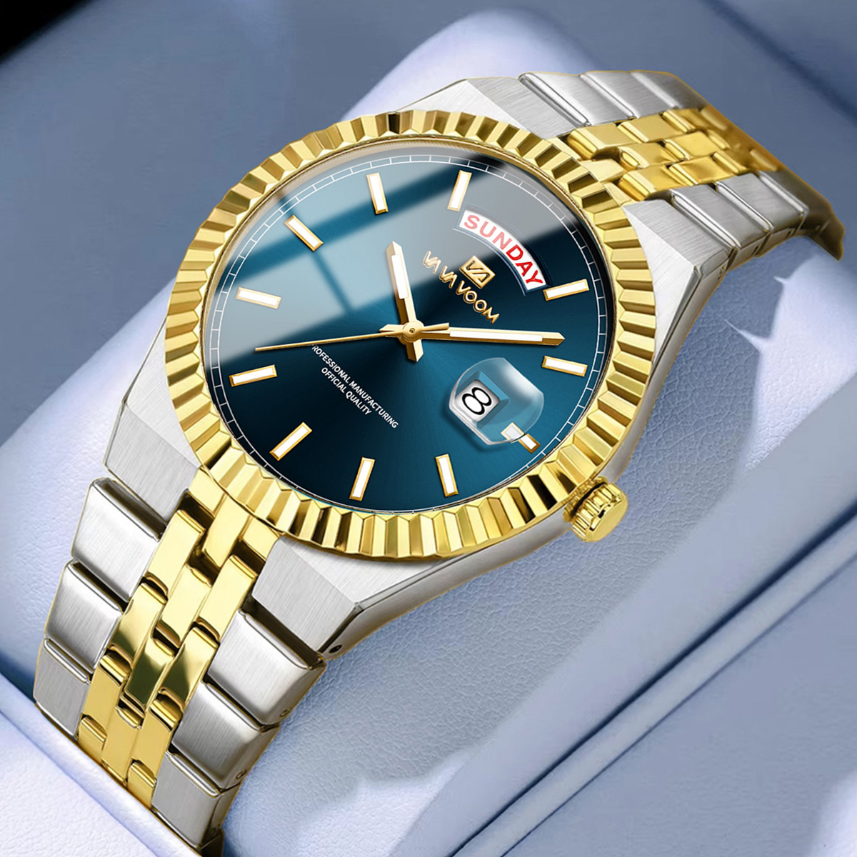 Smartwatch Ring Watches - 男性クォーツ時計パイロットシリーズ 40 ミリメートルゴールドリングシンプルなスポーツダイヤル発光スケールゴールドステンレス鋼ストラップカジュアルウェア腕時計