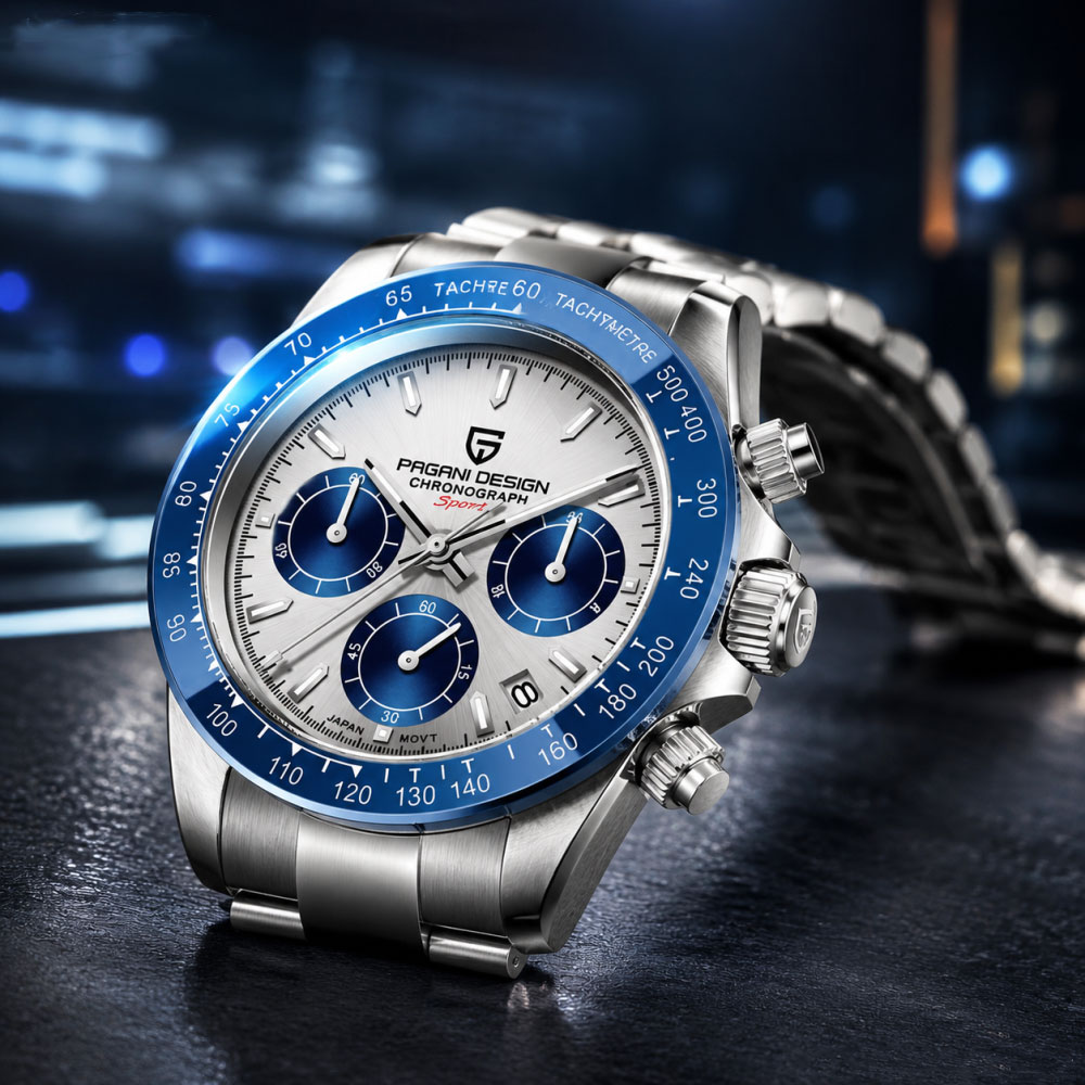 Anti-Magnetic Watch - パガーニデザイン 40 ミリメートルメンズ腕時計ステンレス鋼クロノグラフトップブランドクォーツ腕時計サファイアガラス VK63 ギフト腕時計男性用