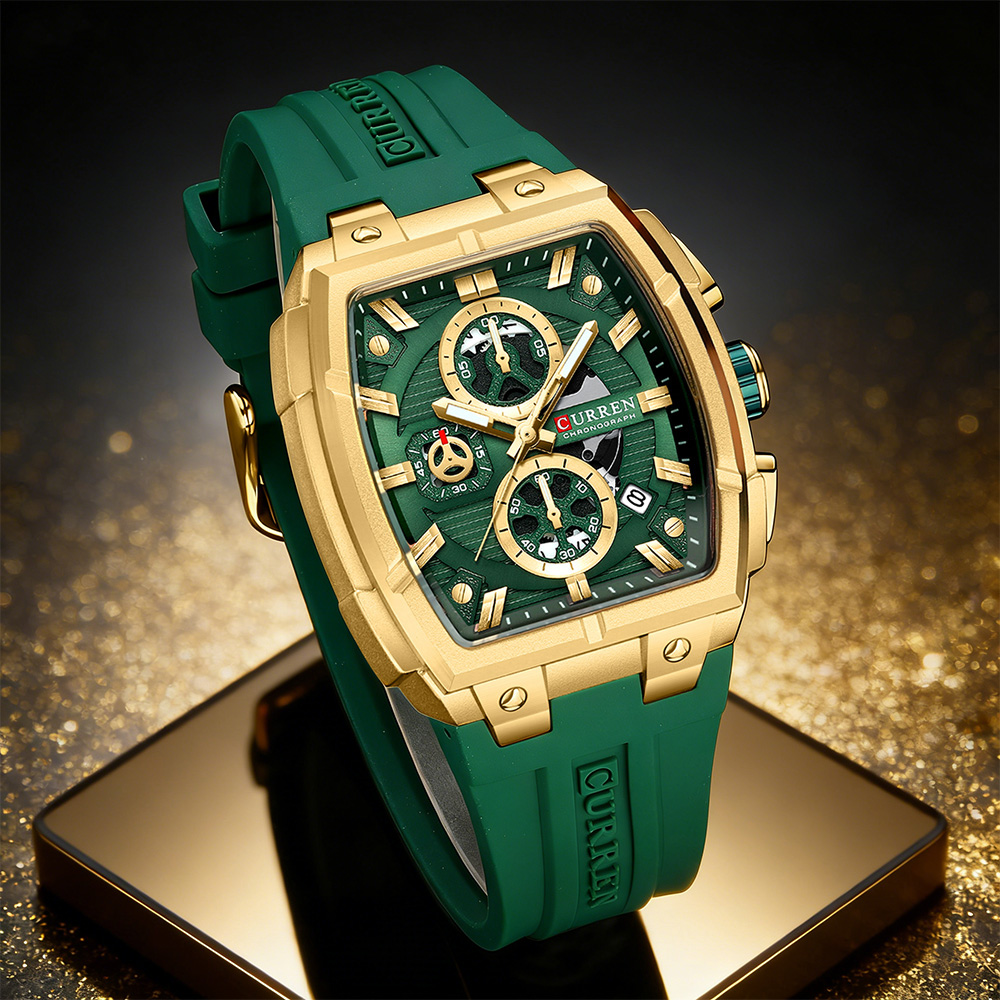 Chronograph Sport Watch - CURREN 高級ヴィンテージ腕時計 メンズ スポーツ クロノグラフ クォーツ腕時計