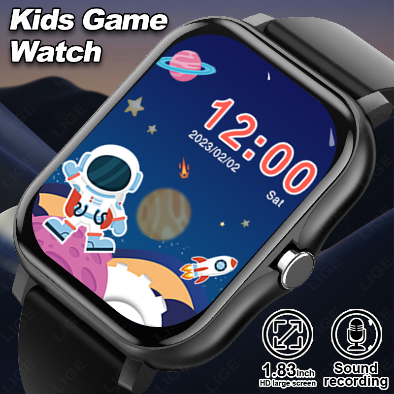 Smartwatch Digital Watches For Girls - LIGE 2025 オーディオブック子供スマートウォッチファッションスポーツガールズボーイズゲームスマートウォッチ子供防水電子時計学生ギフト