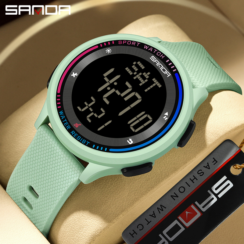 Chronograph Sport Watch - 砂-デジタルムーブメント腕時計子供と10代のための流行のハンドストラップ、耐水性、アウトドアスポーツモード、ファッション