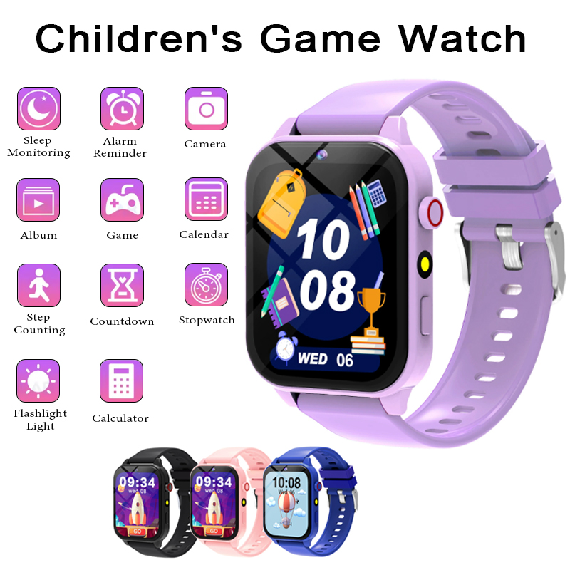 Smartwatch Digital Watches For Kids - スマートウォッチ子供用ゲームウォッチ 1.83 インチ表示画面睡眠モニターカメラ目覚まし時計キッズブレスレット男の子女の子ギフト用