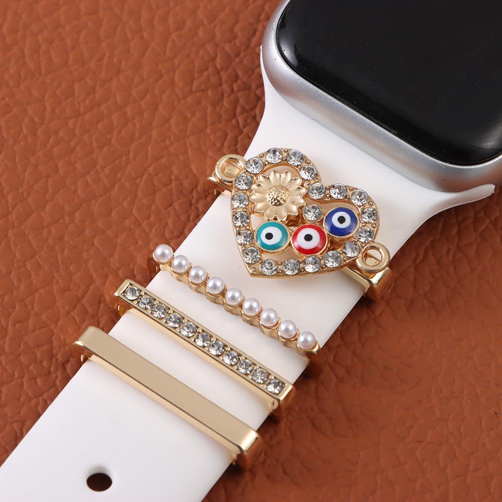 Smartwatch Ring Watches - 女性のためのユニークな時計バンドの装飾,金属のオーナメント,あなたのアップルウォッチのための装飾的なリング,シリコンブレスレット