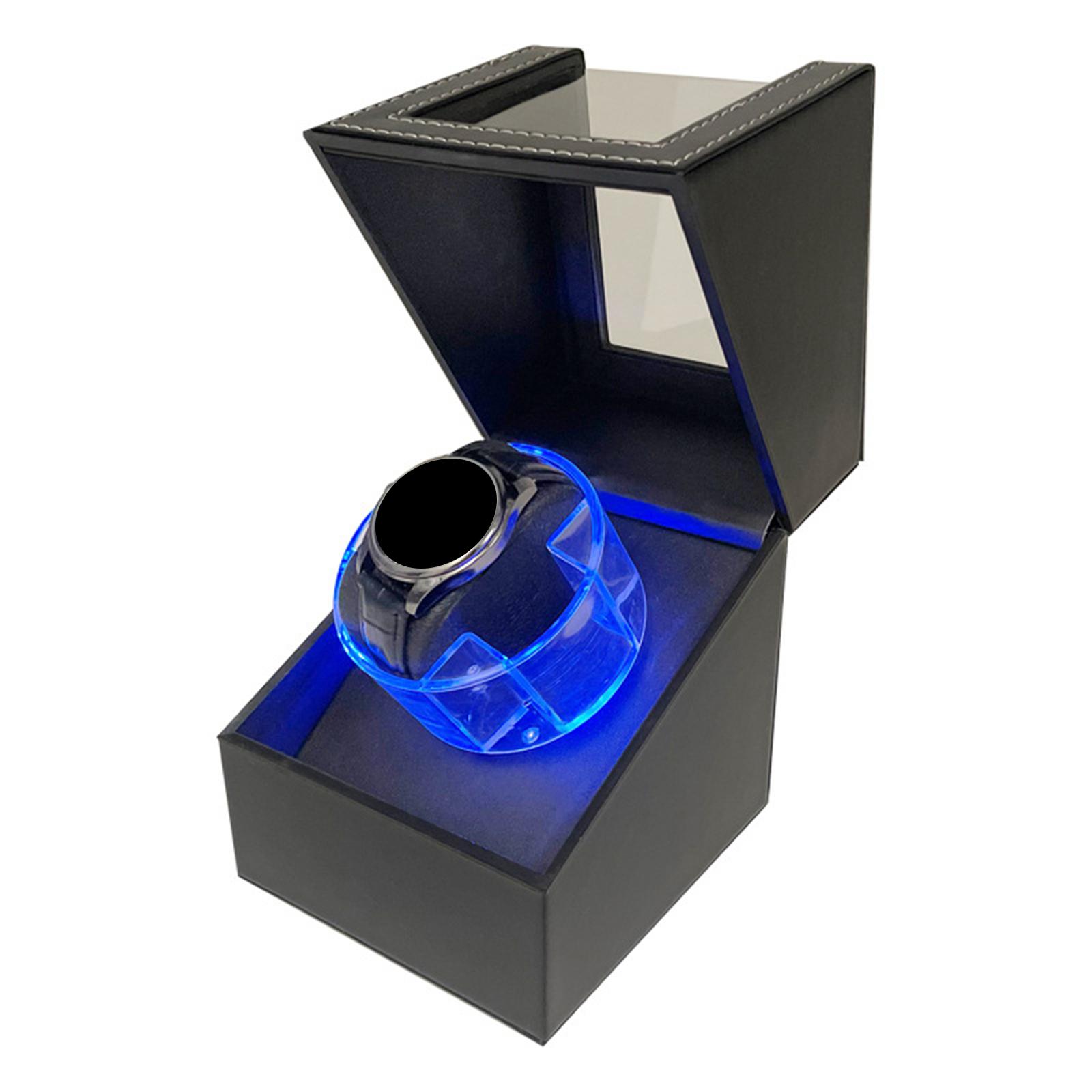 Watch Winder Single - シングルウォッチワインダーボックスウォッチケース、静音モーター、フレキシブルウォッチピロー、USB付き