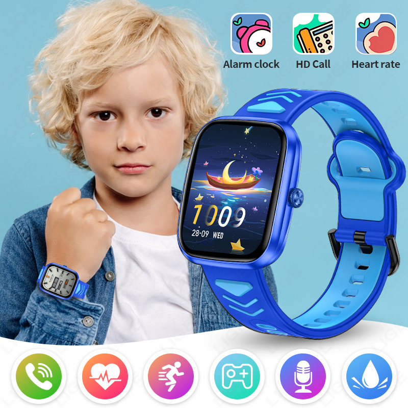 Smartwatch Digital Watches For Kids - LIGE 2026 キッズスマートウォッチ 子供用HDタッチスクリーンゲームスマートウォッチ 音楽ウォッチ 男の子