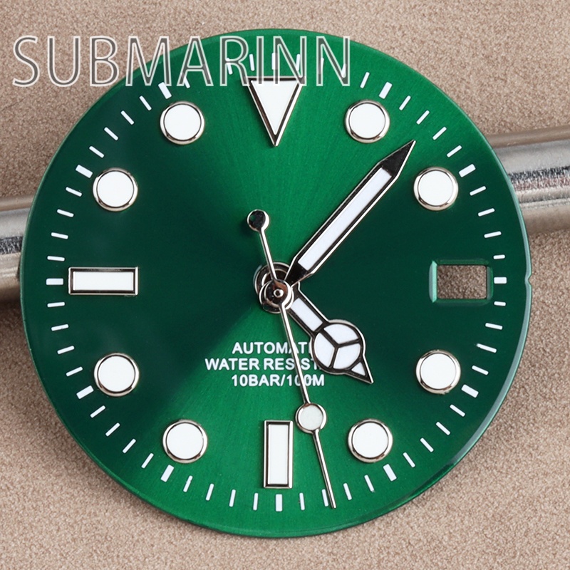 Luminous Dial Face - NH35 28.5 ミリメートル時計ダイヤル針グリーン発光サブダイヤル NH35 NH36 NH34