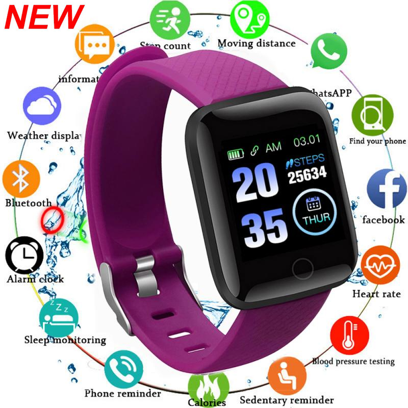 Smartwatch Square Watches For Men - 116plus スマートウォッチ男性女性フィットネストラッカーブレスレットスポーツ睡眠心拍数血圧モニタースマートウォッチ Ios Android