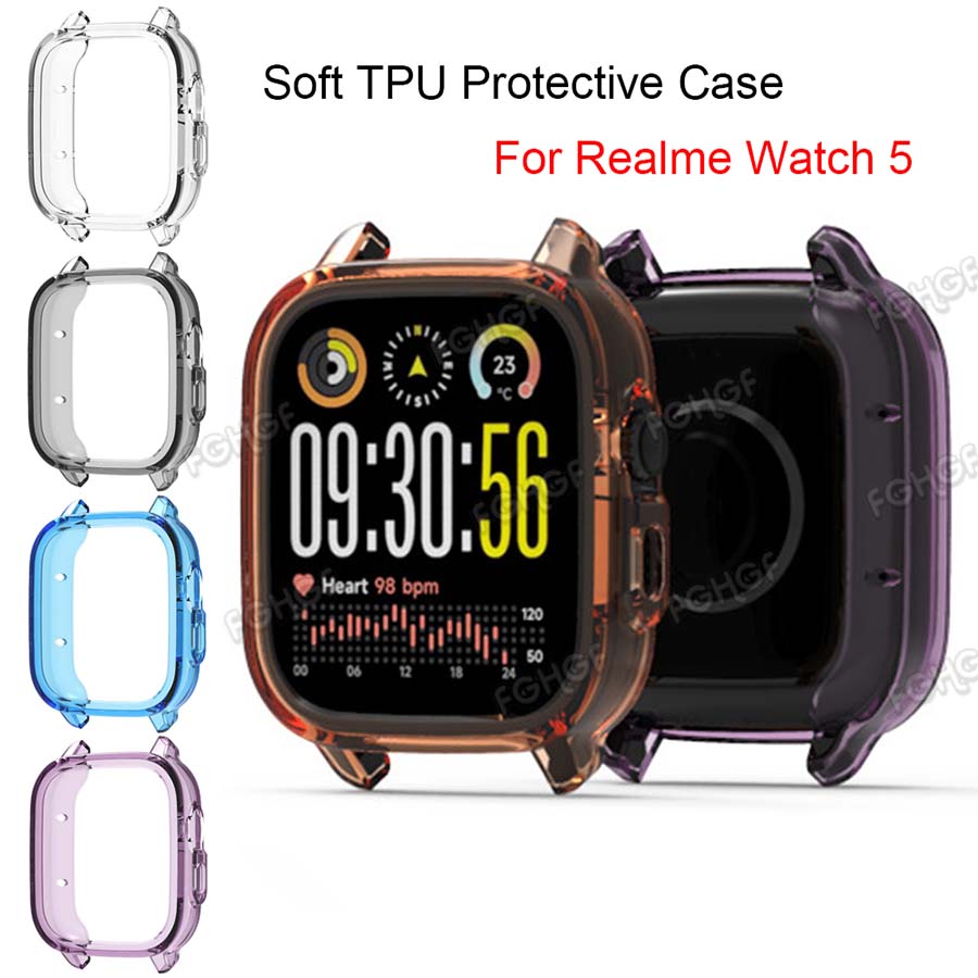 Watch S Realme - Realme Watch 5 ケースカバーソフト TPU アンチスクラッチ保護シェルフレームバンパー