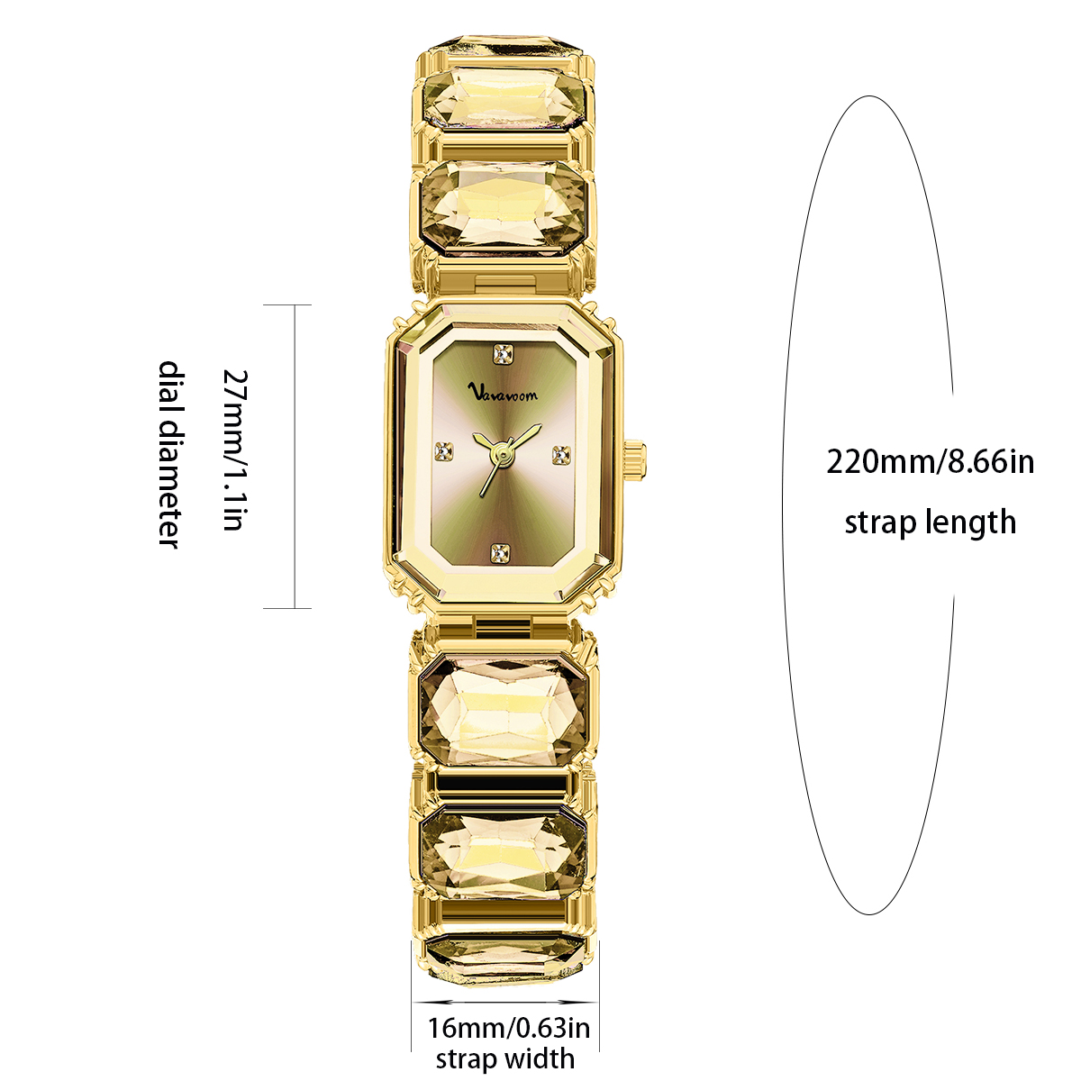 2025 新しい女性の腕時計高級ダイヤモンドスクエアクォーツ - Anti-Magnetic Watch のレビューと価格