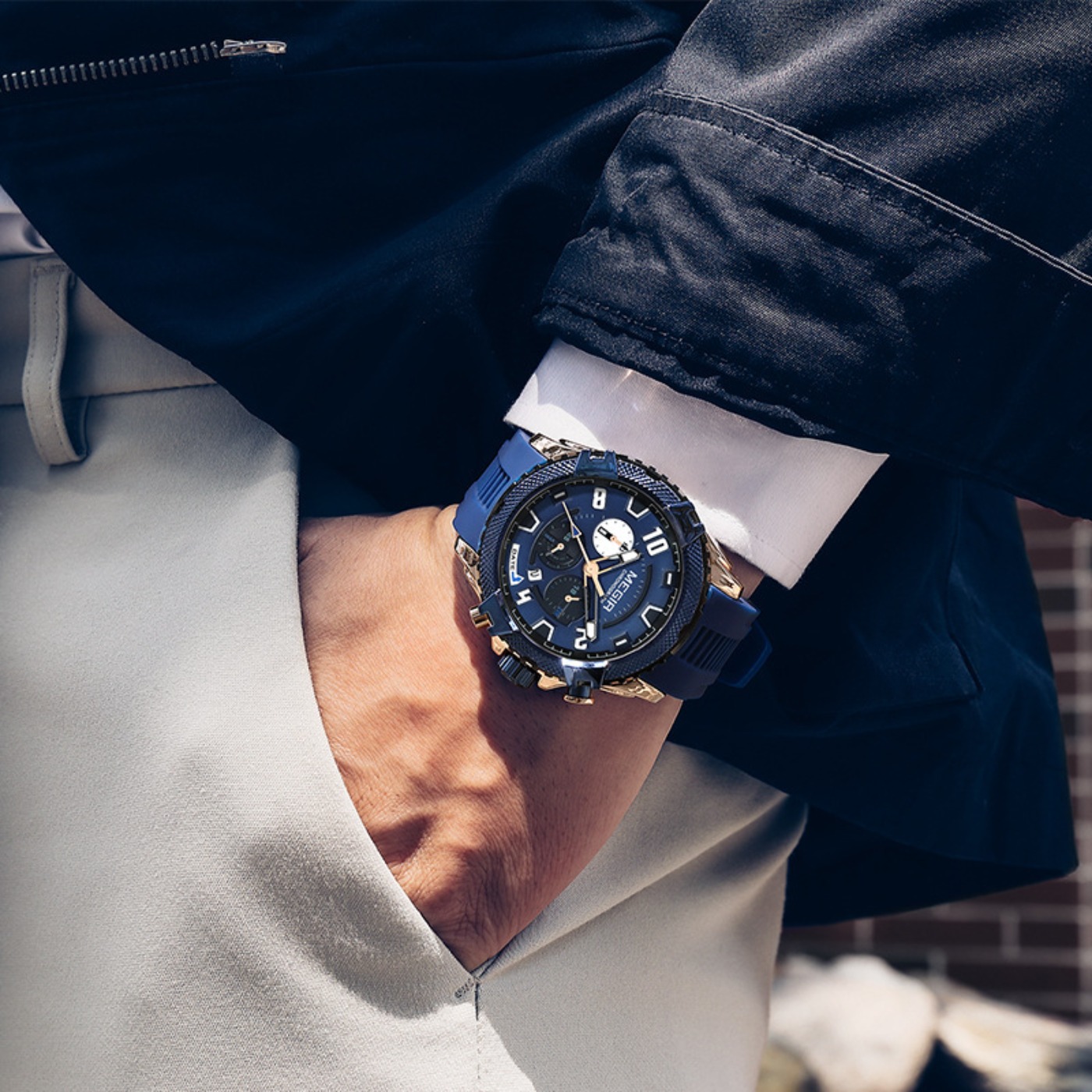 MEGIR 48MM ダイヤル クロノグラフ メンズ クォー - Chronograph Sport Watch のレビューと価格