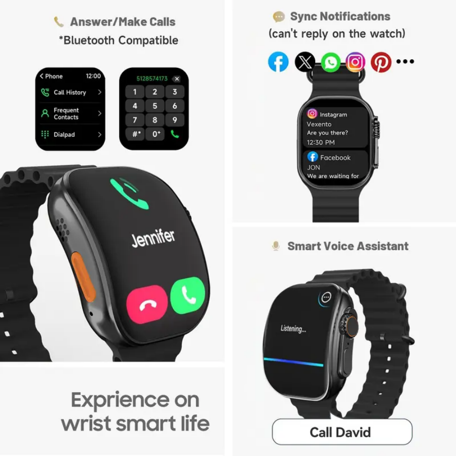 男性女性向けスマートウォッチ、2026年新型スマートウォッチ - Smartwatch Square Watches For Men のレビューと価格