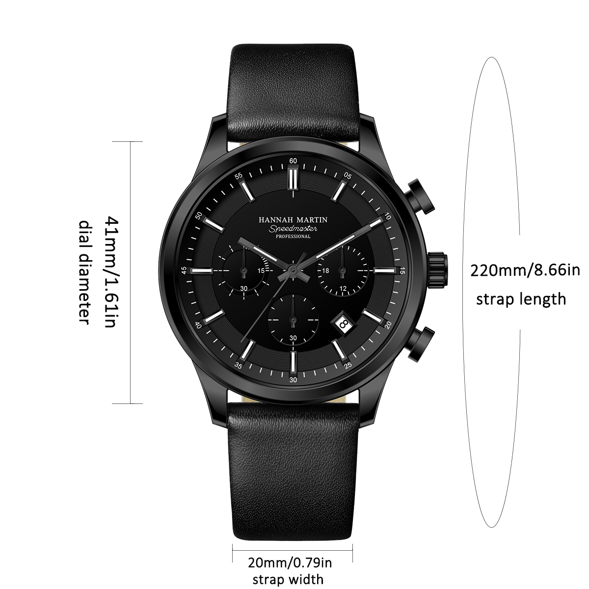 ハンナ・マーティン メンズギフトボックス メンズ腕時計 ブラ - Chronograph Sport Watch のレビューと価格