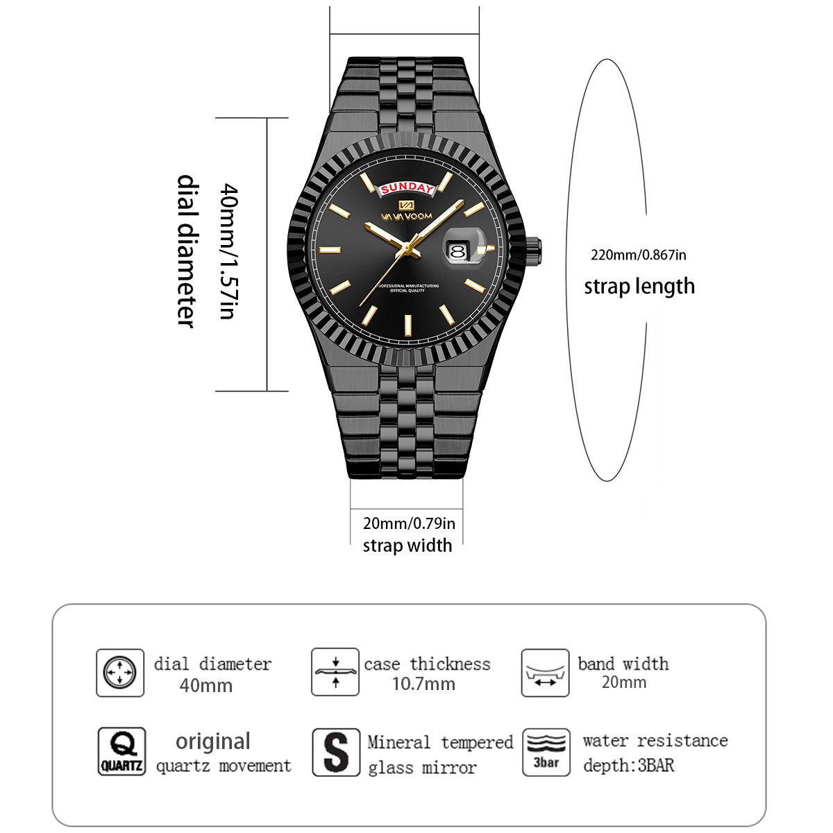 男性クォーツ時計パイロットシリーズ 40 ミリメートルゴール - Smartwatch Ring Watches のレビューと価格