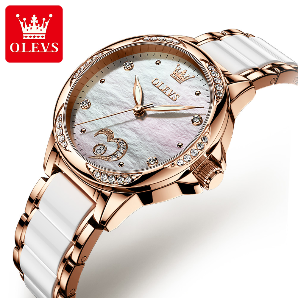 OLEVS 6631 エレガントな女性用腕時計セラミックスト - Anti-Magnetic Watch のレビューと価格