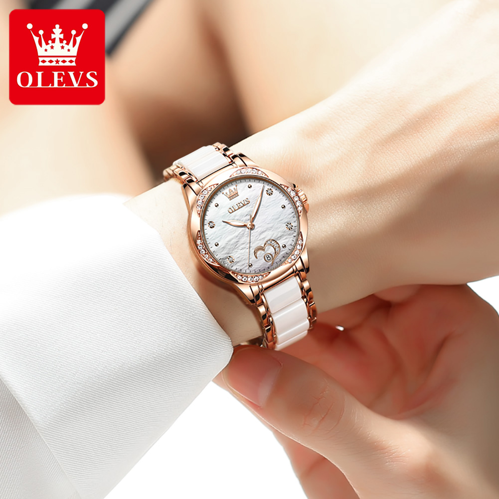 OLEVS 6631 エレガントな女性用腕時計セラミックスト - Anti-Magnetic Watch のレビューと価格
