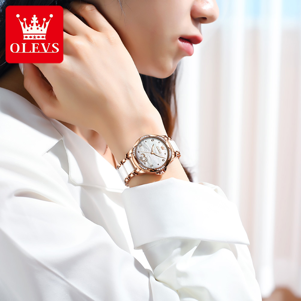 OLEVS 6631 エレガントな女性用腕時計セラミックスト - Anti-Magnetic Watch のレビューと価格