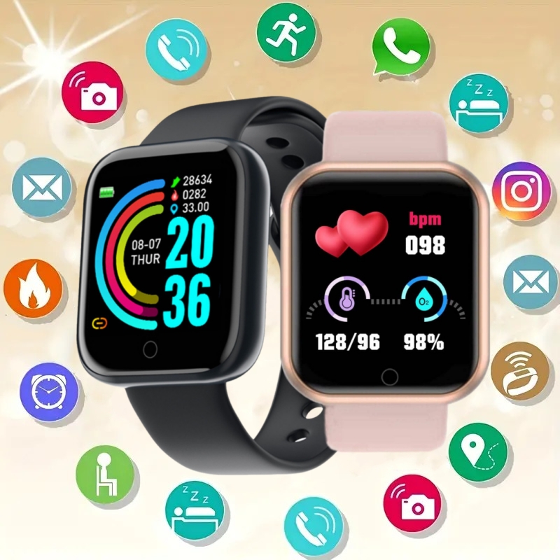 男性と女性のためのスマートウォッチ、音楽制御付きスマートウォ - Smartwatch Digital Watches For Kids のレビューと価格