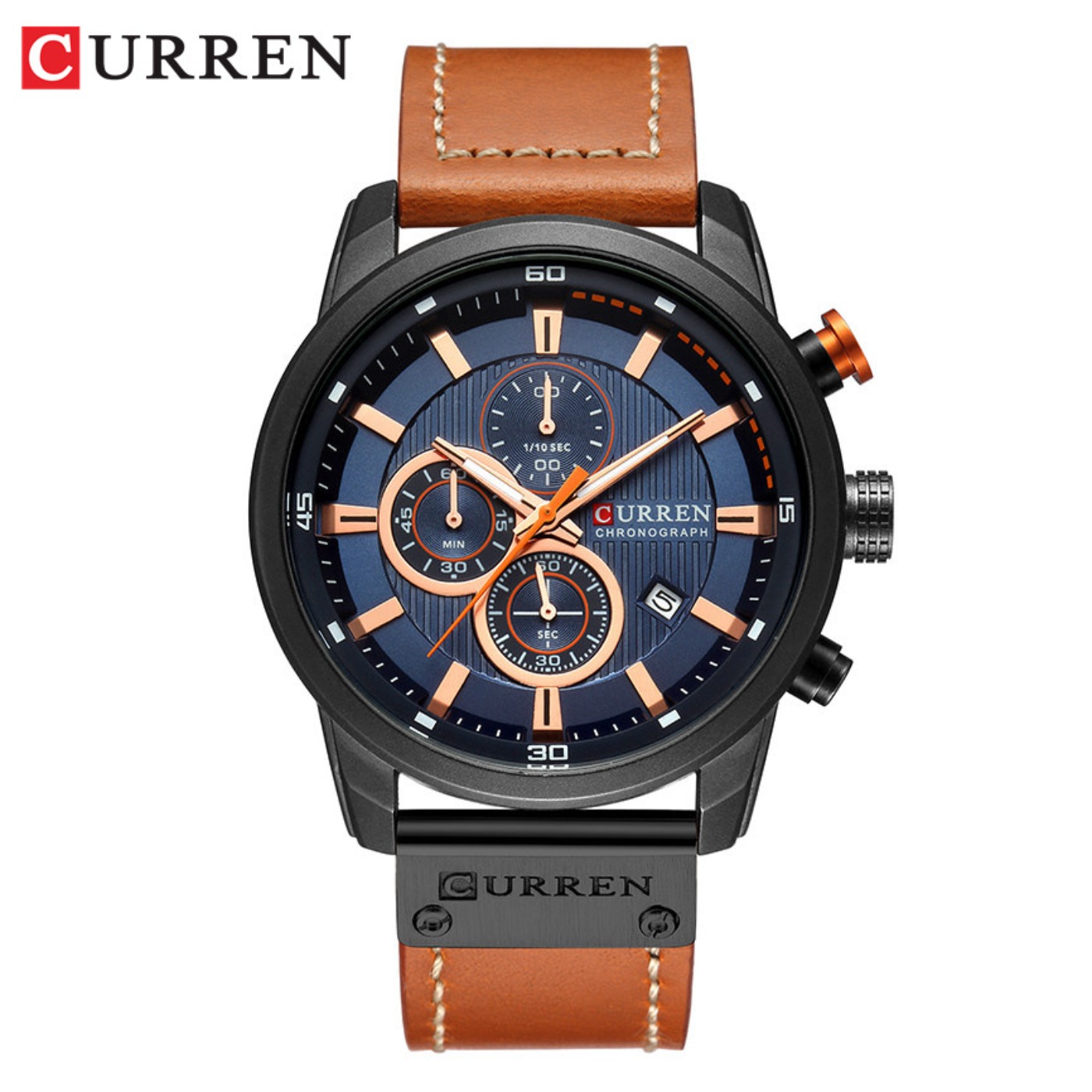 CURREN ファッション日付クォーツメンズ腕時計トップブラ - Chronograph Sport Watch のレビューと価格