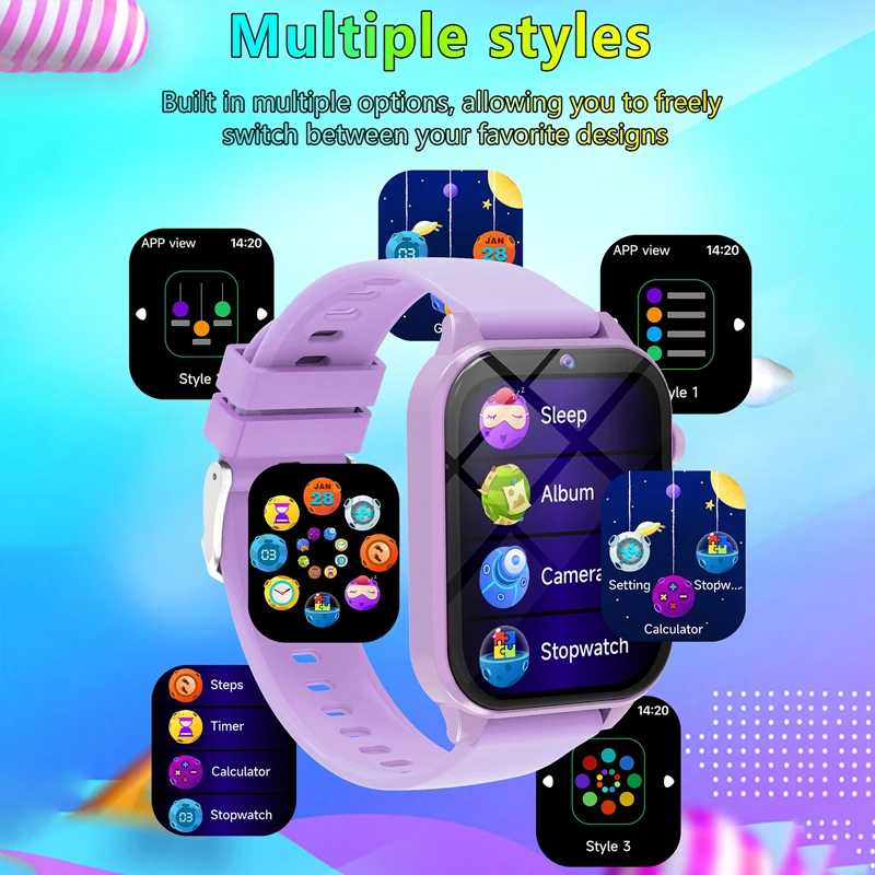 キッズゲームスマートウォッチ懐中電灯防水 HD カメラ睡眠ト - Smartwatch Digital Watches For Kids のレビューと価格