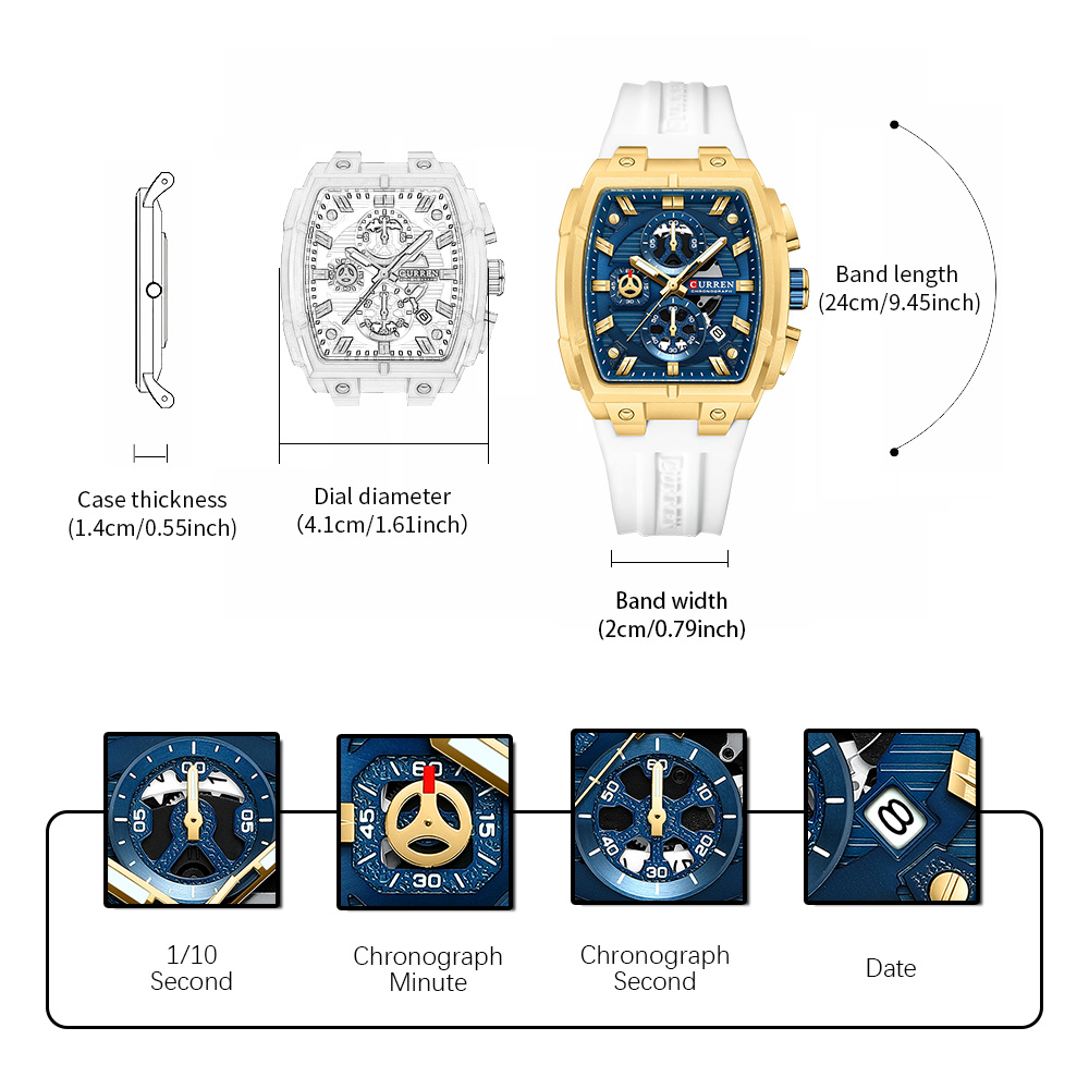 CURREN 高級ヴィンテージ腕時計 メンズ スポーツ クロ - Chronograph Sport Watch のレビューと価格