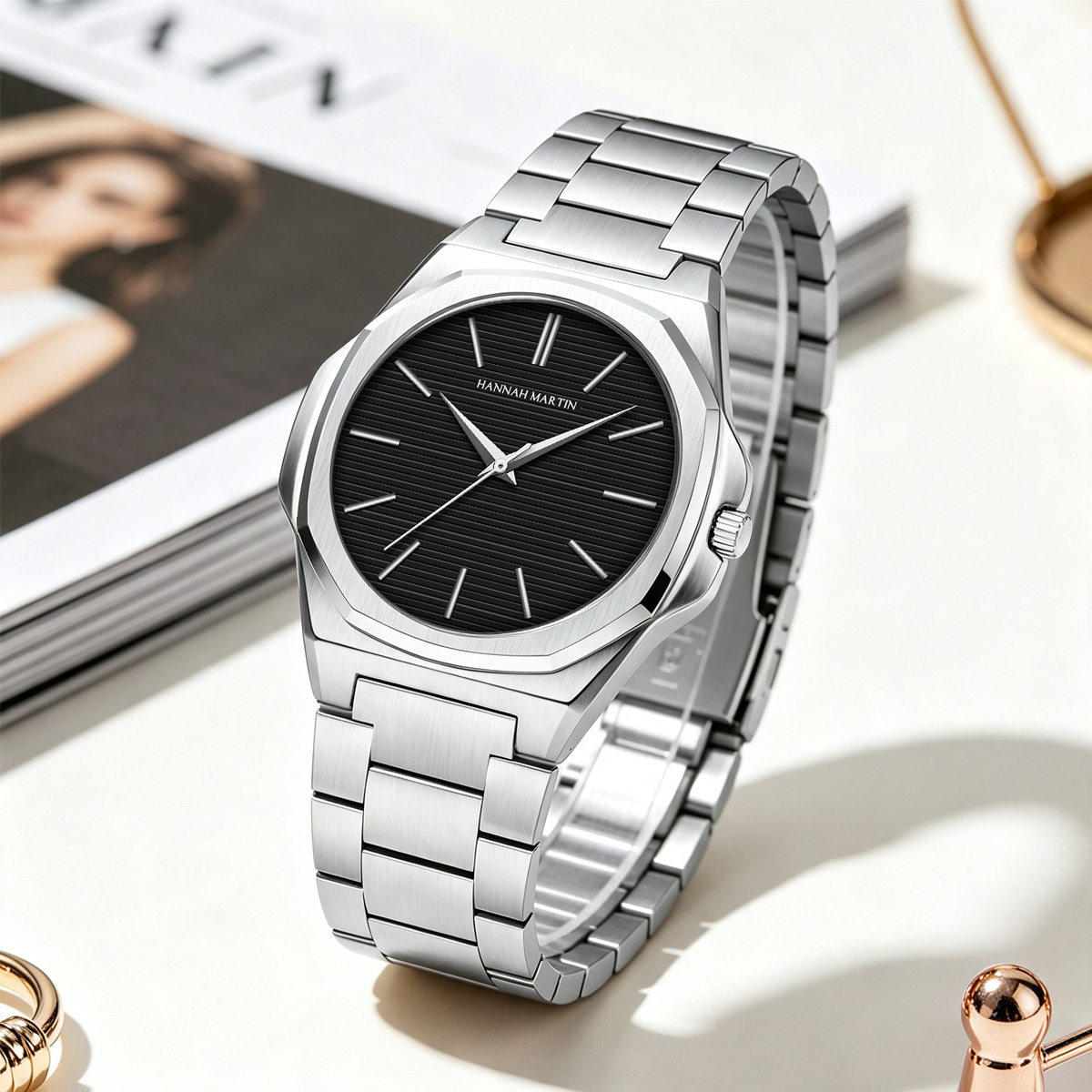 女性ギフトウォッチ 40mm ダイヤル 軽量ケース レザー& - Anti-Magnetic Watch のレビューと価格