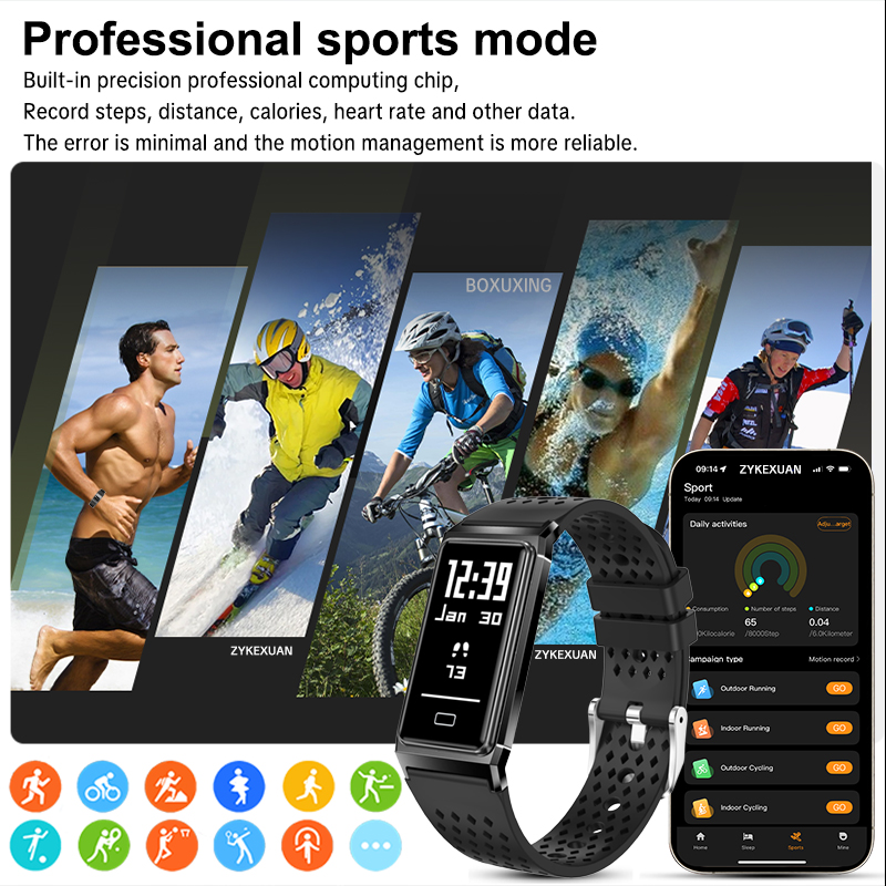 新しい男性女性フィットネストラッカースマートブレスレット心拍 - Smartwatch Square Watches For Men のレビューと価格
