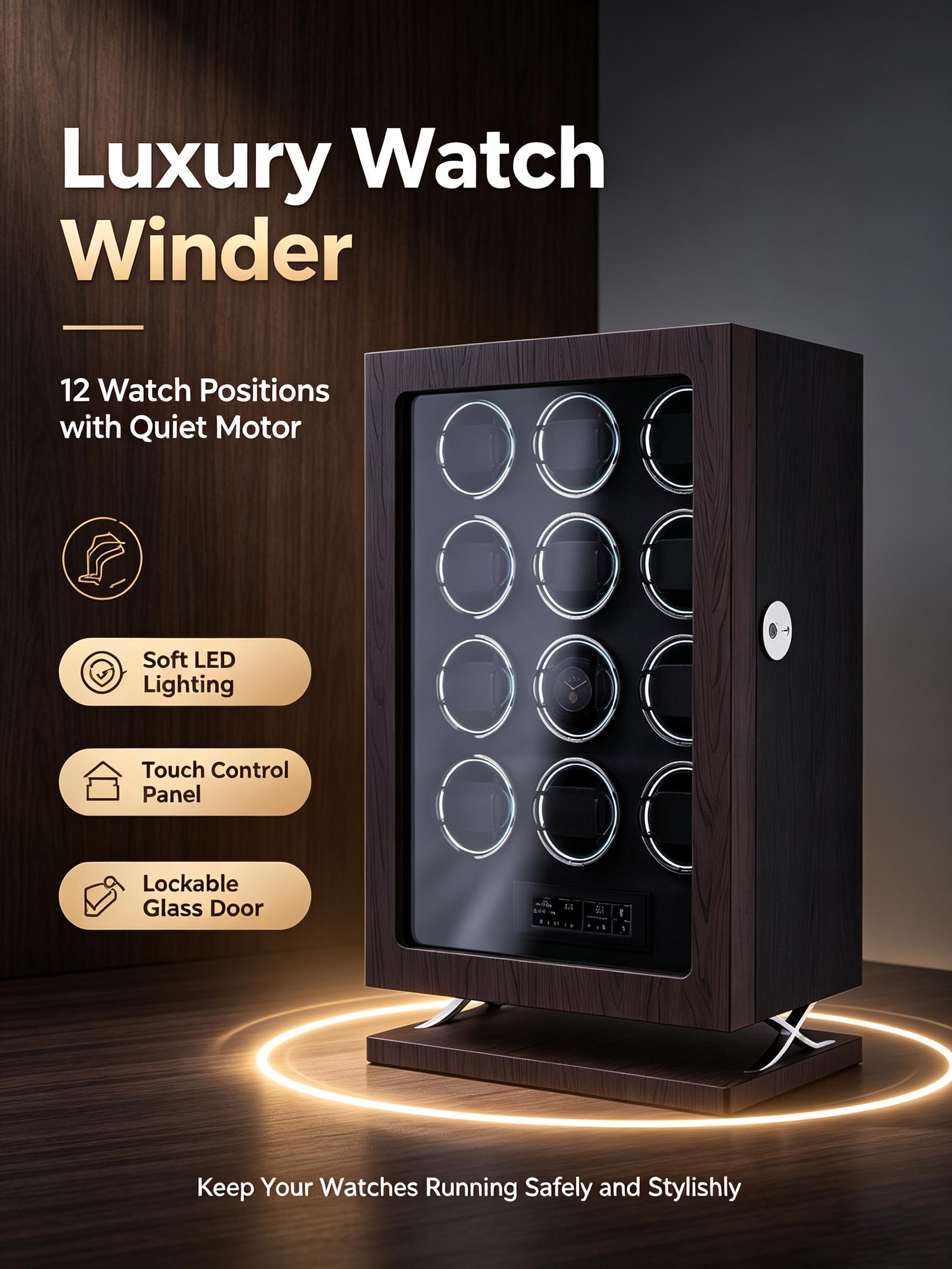 IBBETON 高級調整可能タッチスクリーン機械式時計ワイン - Tag Watches Smartwatch のレビューと価格