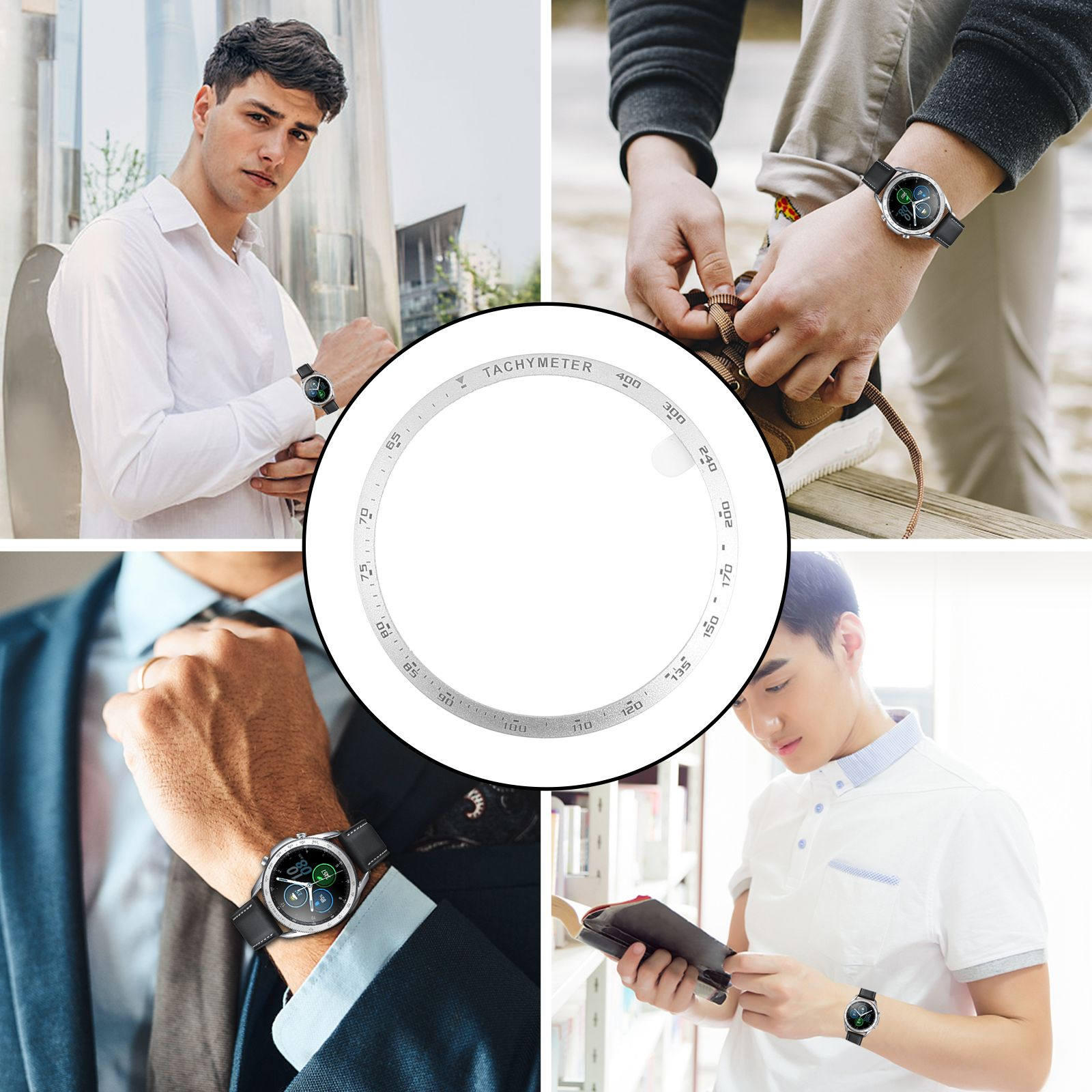 アルミ合金製スマートウォッチフレームベゼルリングケースプロテ - Smartwatch Ring Watches のレビューと価格