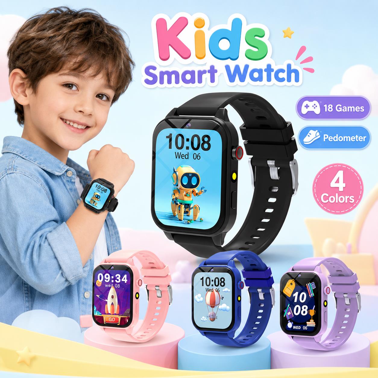 子供向けスマートウォッチゲーム 18種類のパズルゲーム 睡眠 - Smartwatch Digital Watches For Girls のレビューと価格