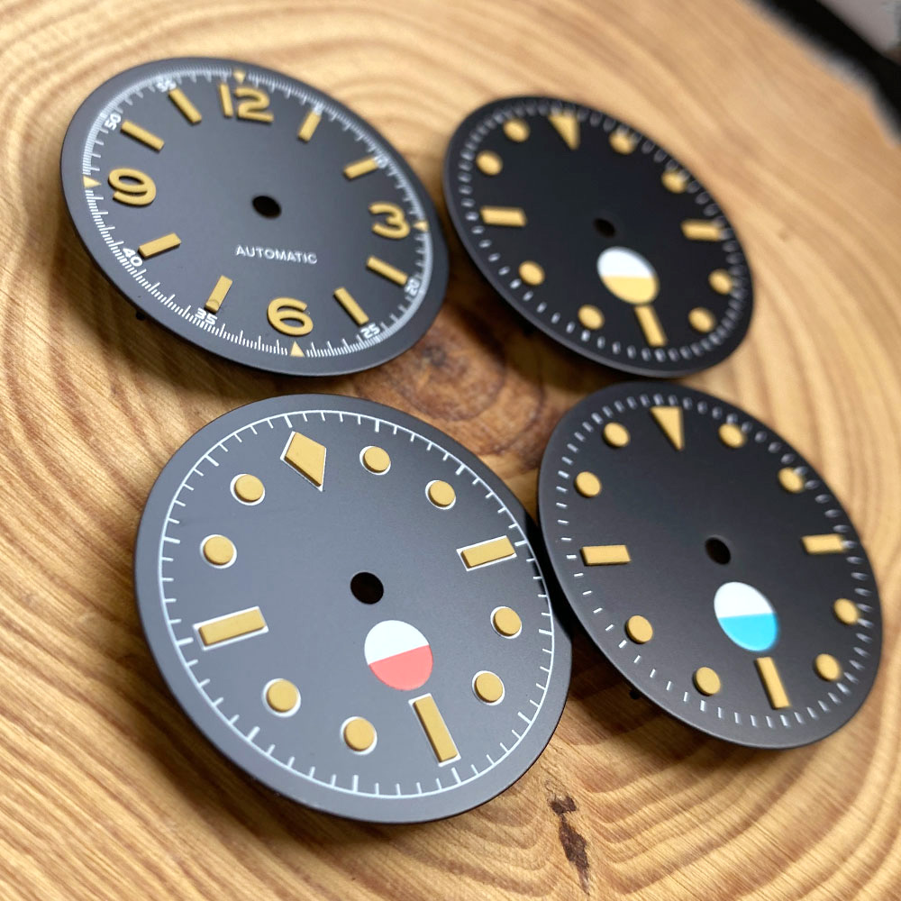 ヴィンテージブラックMODウォッチダイヤルフェイス滅菌29m - Luminous Dial Face のレビューと価格