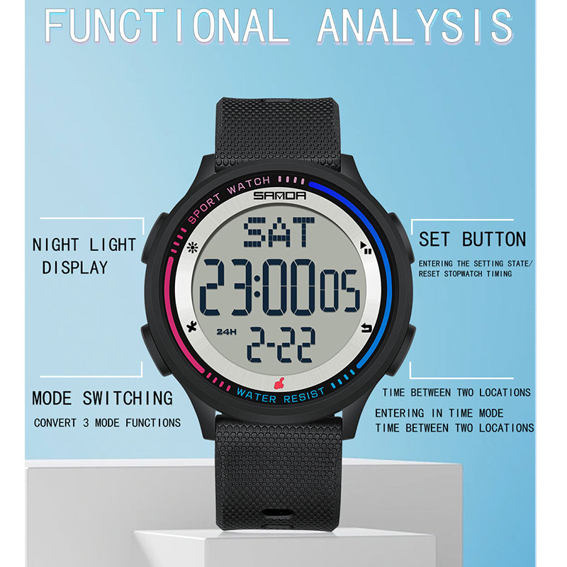 砂-デジタルムーブメント腕時計子供と10代のための流行のハン - Chronograph Sport Watch のレビューと価格