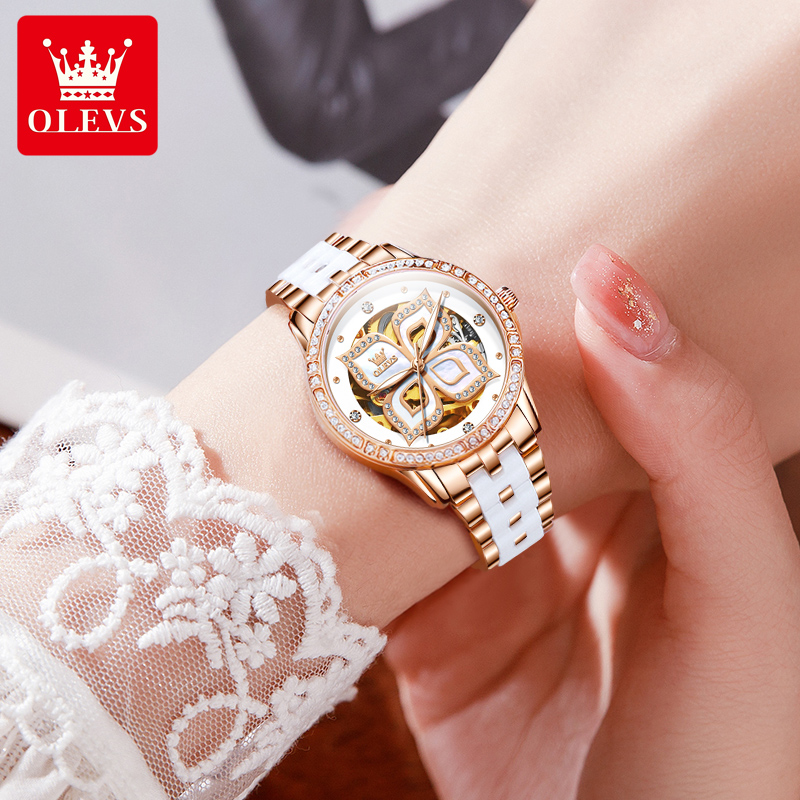 OLEVS 6612 ファッションレディース腕時計幸運の四つ - Anti-Magnetic Watch のレビューと価格