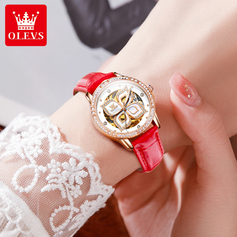 OLEVS 6612 ファッションレディース腕時計幸運の四つ - Anti-Magnetic Watch のレビューと価格