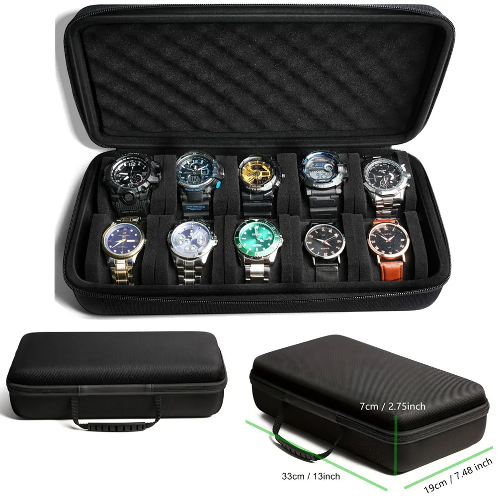 10スロットウォッチボックスオーガナイザーポータブルジッパー - Tag Watches Smartwatch のレビューと価格