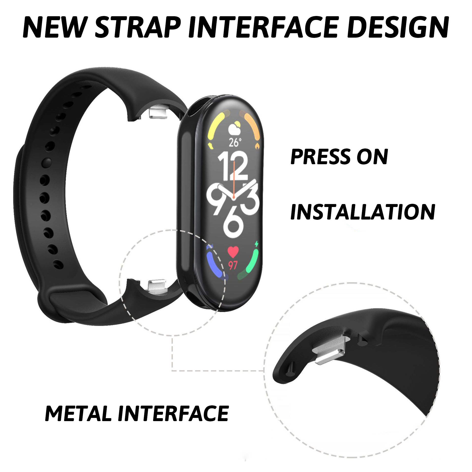 Xiaomi Mi Band 9,8,NFC用シリコンブレス - Smartwatch Watches For Boys のレビューと価格
