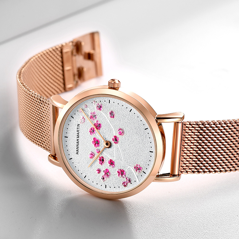ハンナ・マーティン レディース腕時計 1324 梅の花彫刻  - Anti-Magnetic Watch のレビューと価格