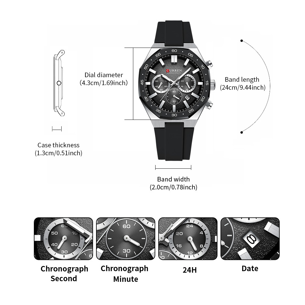 CURREN ファッションカジュアルメンズスポーツウォッチク - Chronograph Sport Watch のレビューと価格