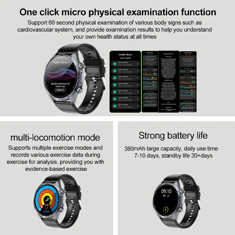 新型ECG+PPGスマートウォッチ パルス療法 マイクロ身体 - Smartwatch Online Watches For Men のレビューと価格