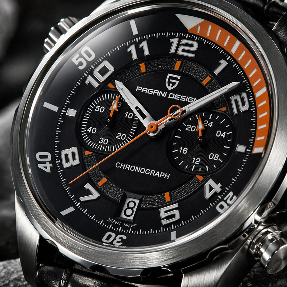 パガーニデザインクラシックレザーメンズウォッチ日本 VK64 - Chronograph Sport Watch のレビューと価格