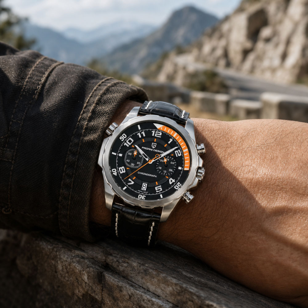 パガーニデザインクラシックレザーメンズウォッチ日本 VK64 - Chronograph Sport Watch のレビューと価格