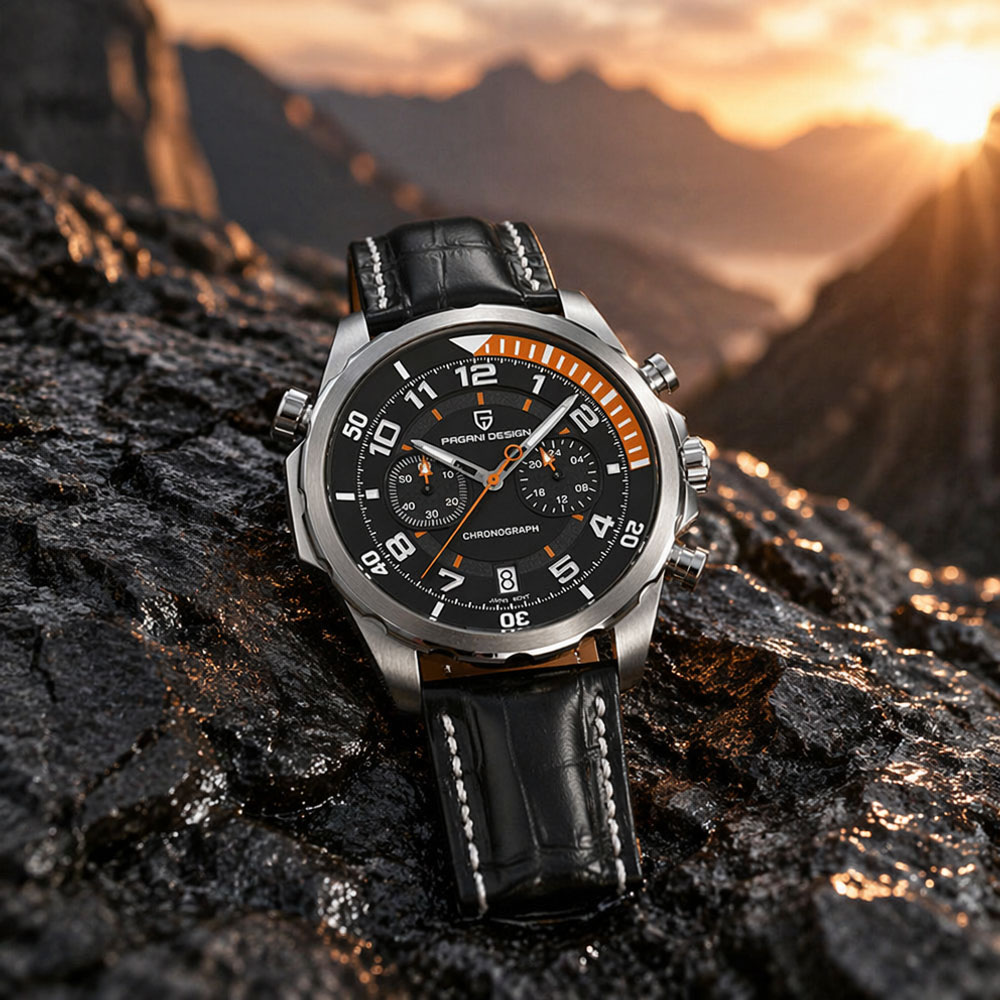 パガーニデザインクラシックレザーメンズウォッチ日本 VK64 - Chronograph Sport Watch のレビューと価格