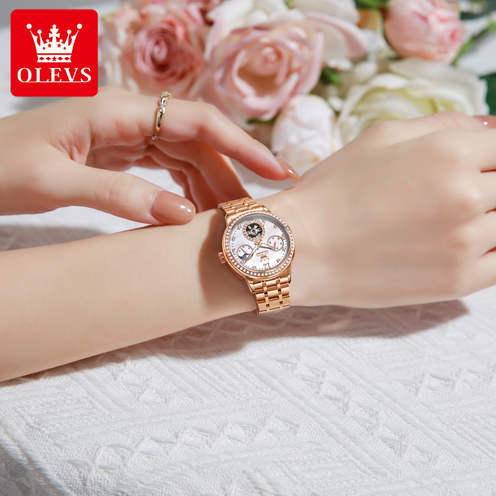 OLEVS 女性用腕時計トップブランドの高級ファッションファ - Anti-Magnetic Watch のレビューと価格