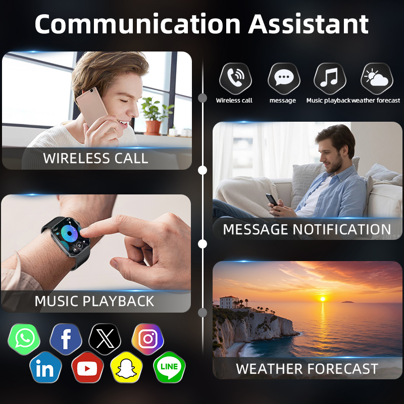 LIGE 女性スマートウォッチ 2.01 インチ IP68  - Smartwatch Square Watches For Men のレビューと価格