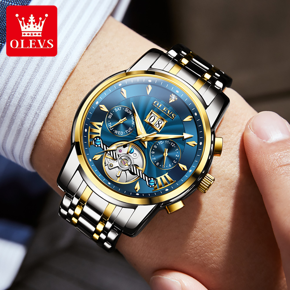 OLEVS メンズ腕時計高級ファッションファインスチールスト - Anti-Magnetic Watch のレビューと価格