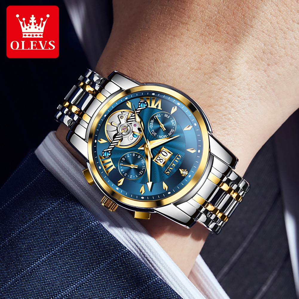 OLEVS メンズ腕時計高級ファッションファインスチールスト - Anti-Magnetic Watch のレビューと価格