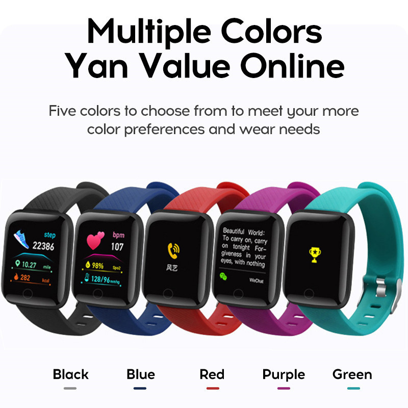 116plus スマートウォッチ男性女性フィットネストラッカ - Smartwatch Square Watches For Men のレビューと価格