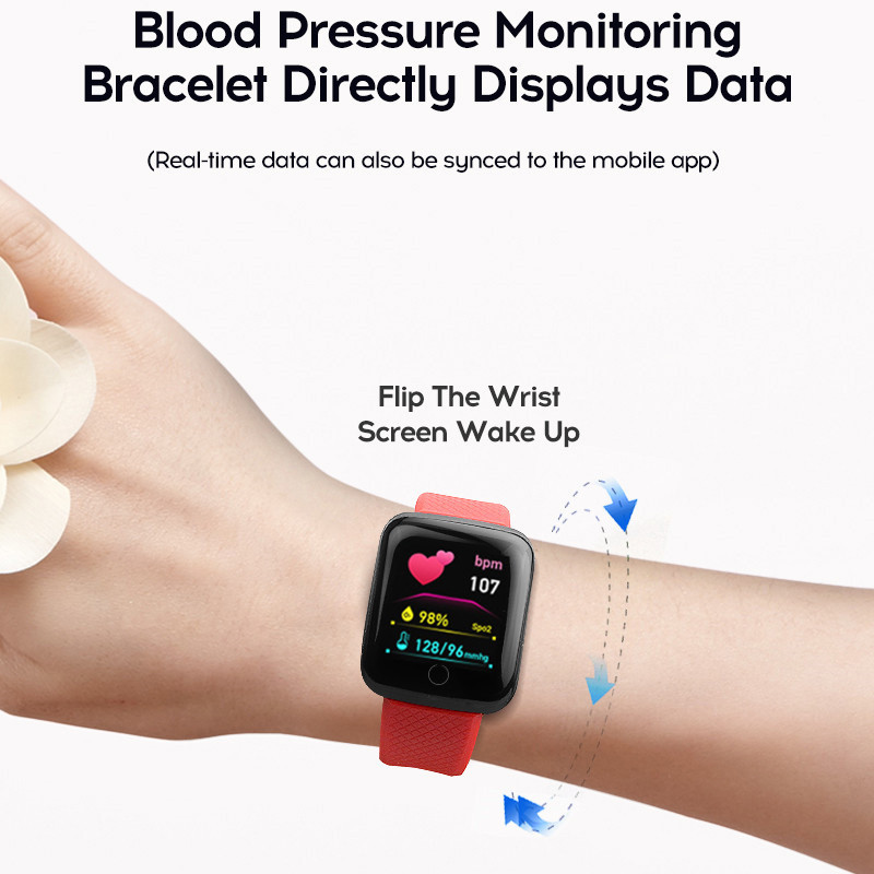 116plus スマートウォッチ男性女性フィットネストラッカ - Smartwatch Square Watches For Men のレビューと価格