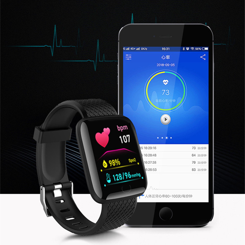 116plus スマートウォッチ男性女性フィットネストラッカ - Smartwatch Square Watches For Men のレビューと価格